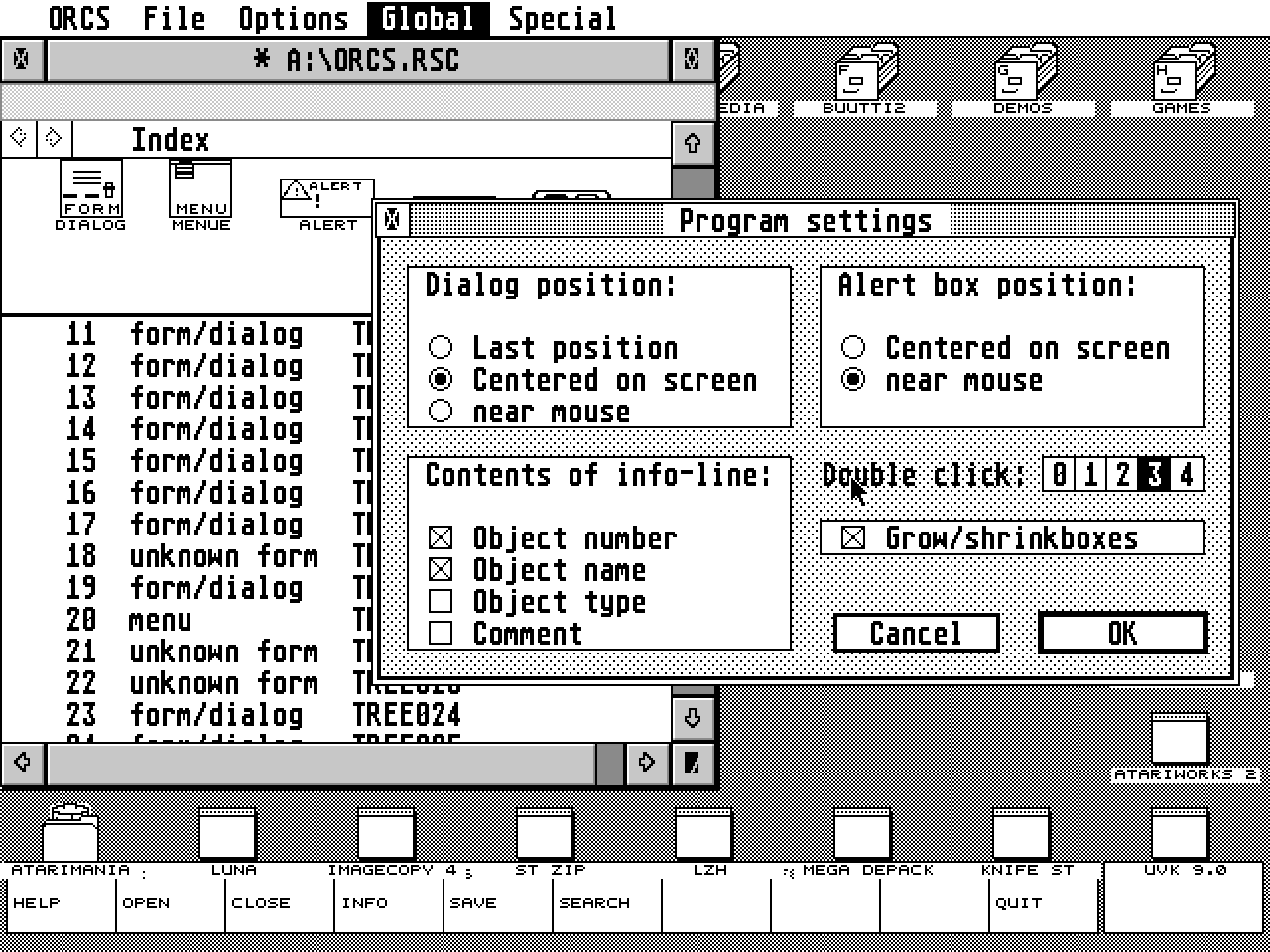 ORCS - Otto's Resource Construction Set atari screenshot